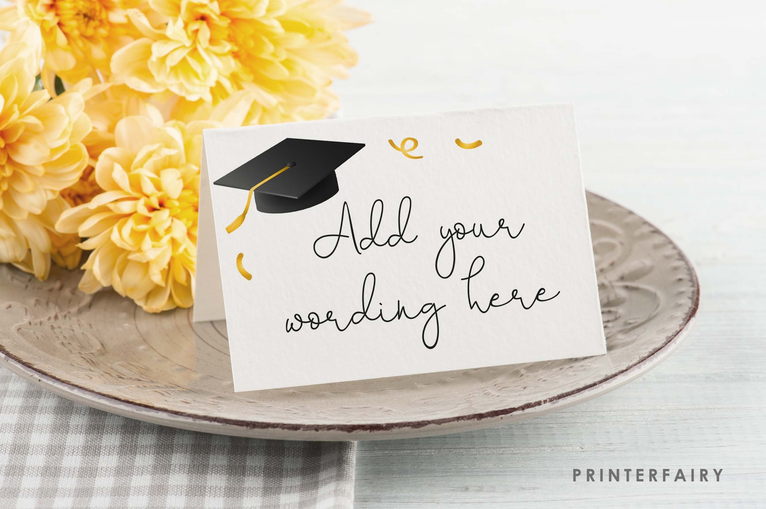 Graduation Place Cards Editable Template, Food Table Cards, Instant Download
