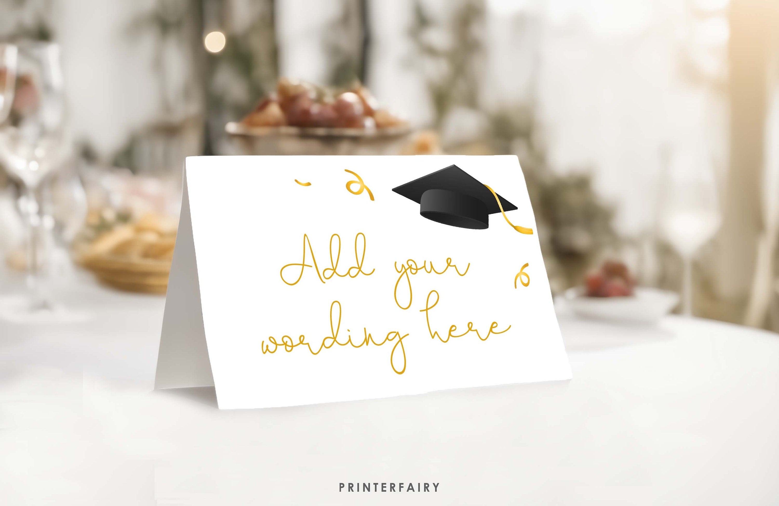 Graduation Place Cards Editable Template, Food Table Cards, Instant Download