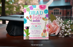 Graduation Fiesta Invitation, Editable Template, Mexican Theme (Digital Item)