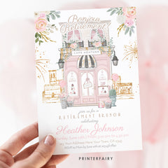 Paris Retirement Party Invitation, Editable Printable Farewell Tea (Digital Download)