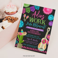 Retirement Fiesta Invitation, Editable Printable, Farewell Party (Digital Item)