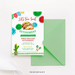 Taco Retirement Invitation, Fiesta Farewell Party (Editable Printable)