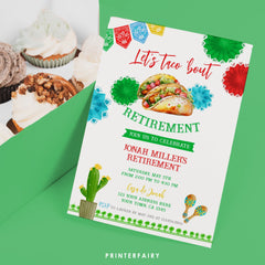 Taco Retirement Invitation, Fiesta Farewell Party (Editable Printable)