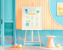 Ice Cream Birthday Board, EDITABLE Digital Sign (Instant Download)