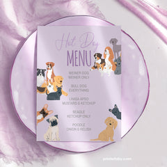 Puppy Adoption Party Menu, Dog Birthday Food Sign (Editable Digital)