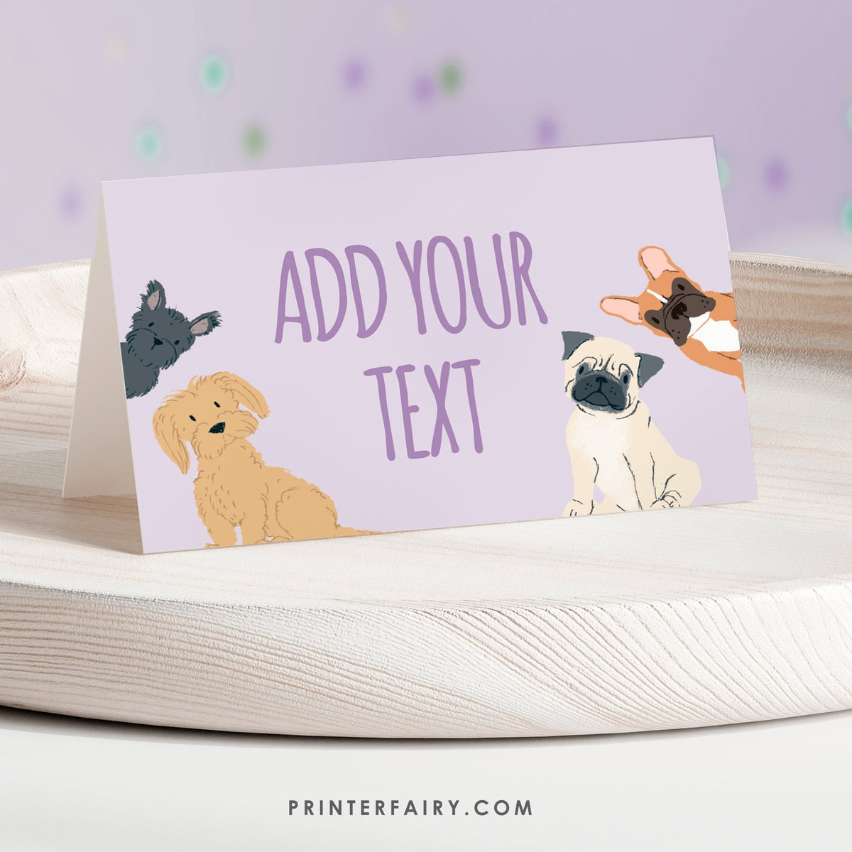 Puppy Pawty Food Tents, Editable Dog Birthday Labels (Digital Download)
