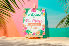 Luau Welcome Sign Editable Template, Customize for any Event, INSTANT DOWNLOAD