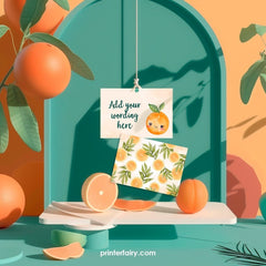 Sweet Orange Birthday Food Tents, Editable Party Decorations (Digital Download)