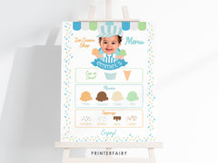 Editable Ice Cream Party Menu, Ice Truck Design (Digital Download)