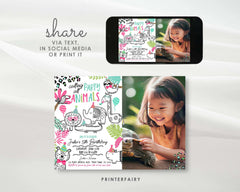 Jungle Animals Birthday Invitation with Photo (Digital Download)
