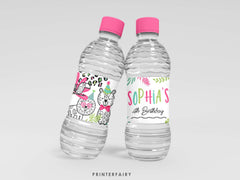 Jungle Animals Water Bottle Label, Safari Birthday Party (Editable Template)