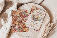 Fall Tea Party Retirement Invitation, Editable Template (Digital Download)