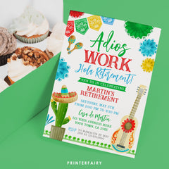 Retirement Fiesta Invitation, Editable Printable (Digital Download)