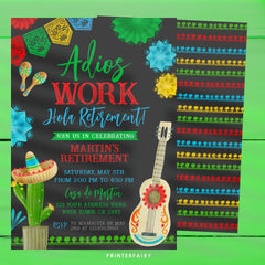 Fiesta Retirement Invitation, Editable Mexican Party Invite (Digital Download)