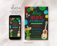 Fiesta Retirement Invitation, Editable Mexican Party Invite (Digital Download)