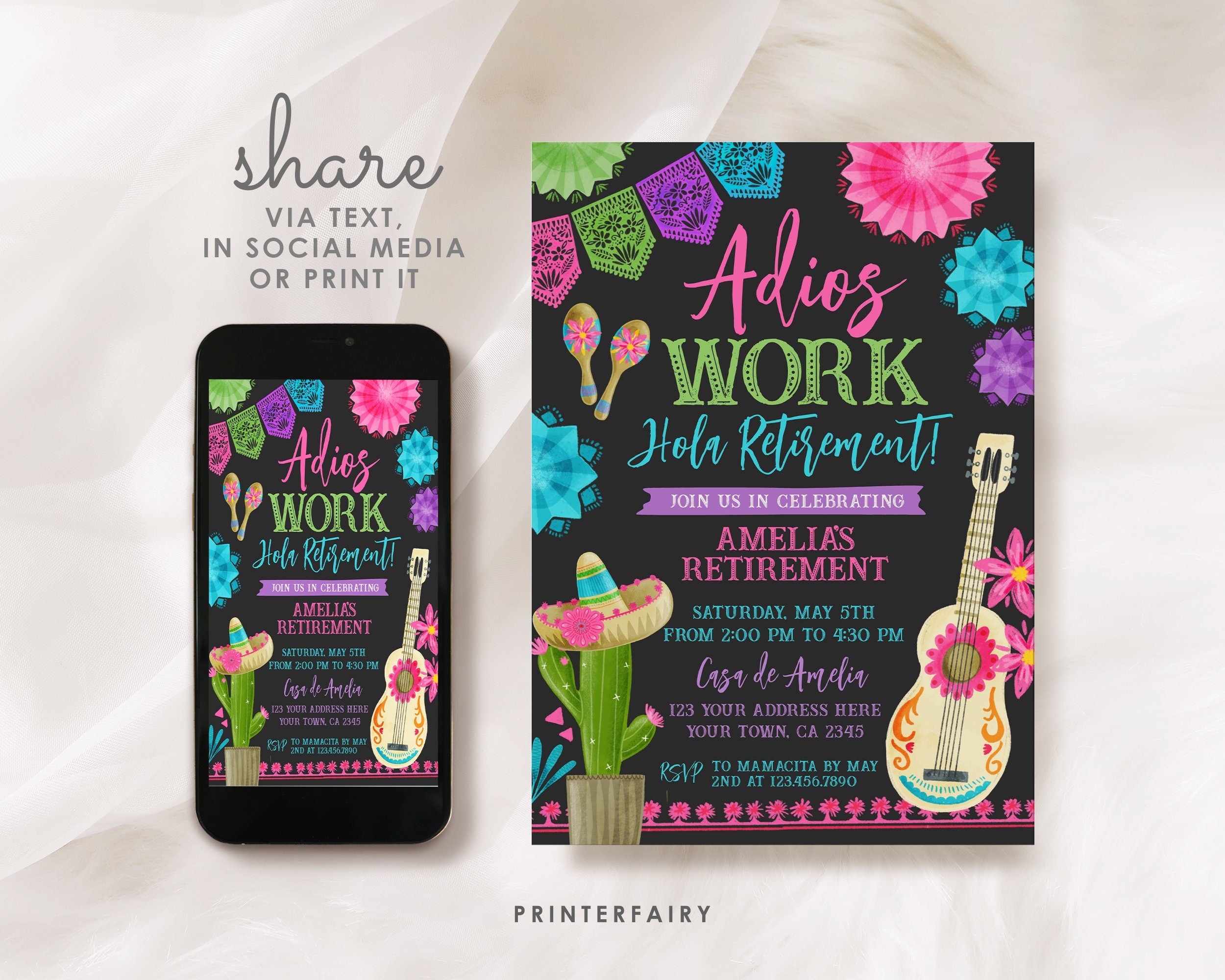 Fiesta Retirement Party Editable Bundle (Digital Download)