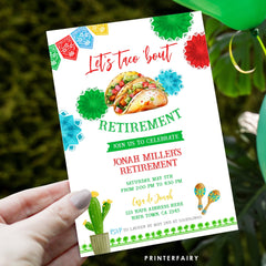 Taco Retirement Invitation, Fiesta Farewell Party (Editable Printable)