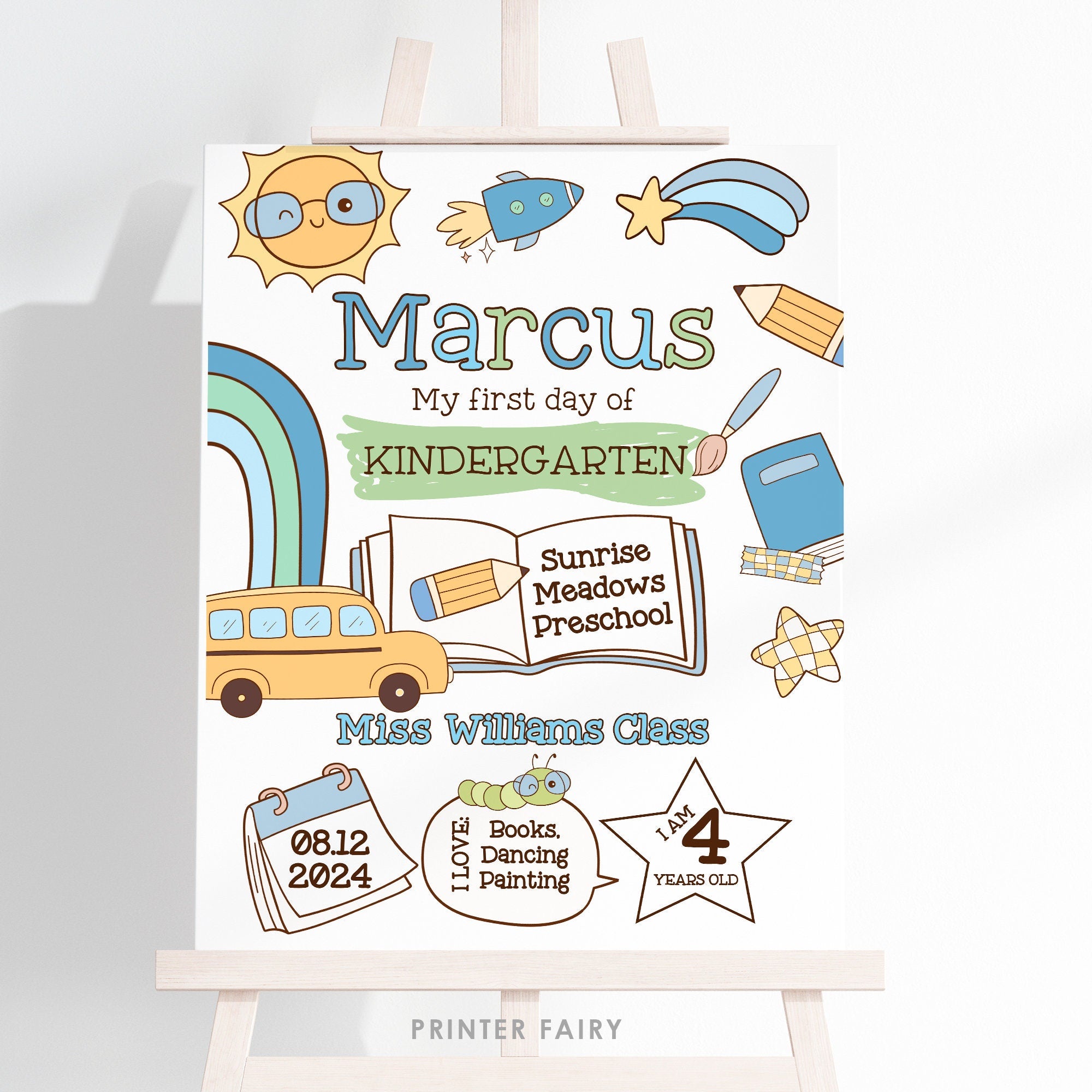 Editable First Day of School Sign, Photo Board (Digital Download)