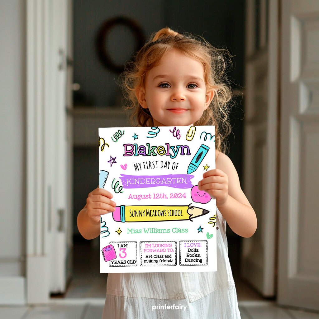 Editable First Day of School Sign, Any Grade (Digital Download)
