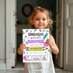 Editable First Day of School Sign, Any Grade (Digital Download)