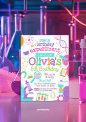 Editable Science Birthday Party Invitation