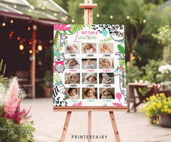 Wild One Birthday Photo Board, Jungle Animals (Instant Download)