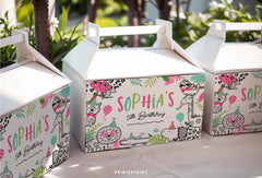 Jungle Animals Party Gable Box Label, Safari Treat Box (Instant Download)