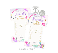 Spa Party Hair Tie Favor Label, Editable Printable