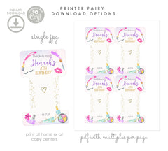Spa Party Hair Tie Favor Label, Editable Printable