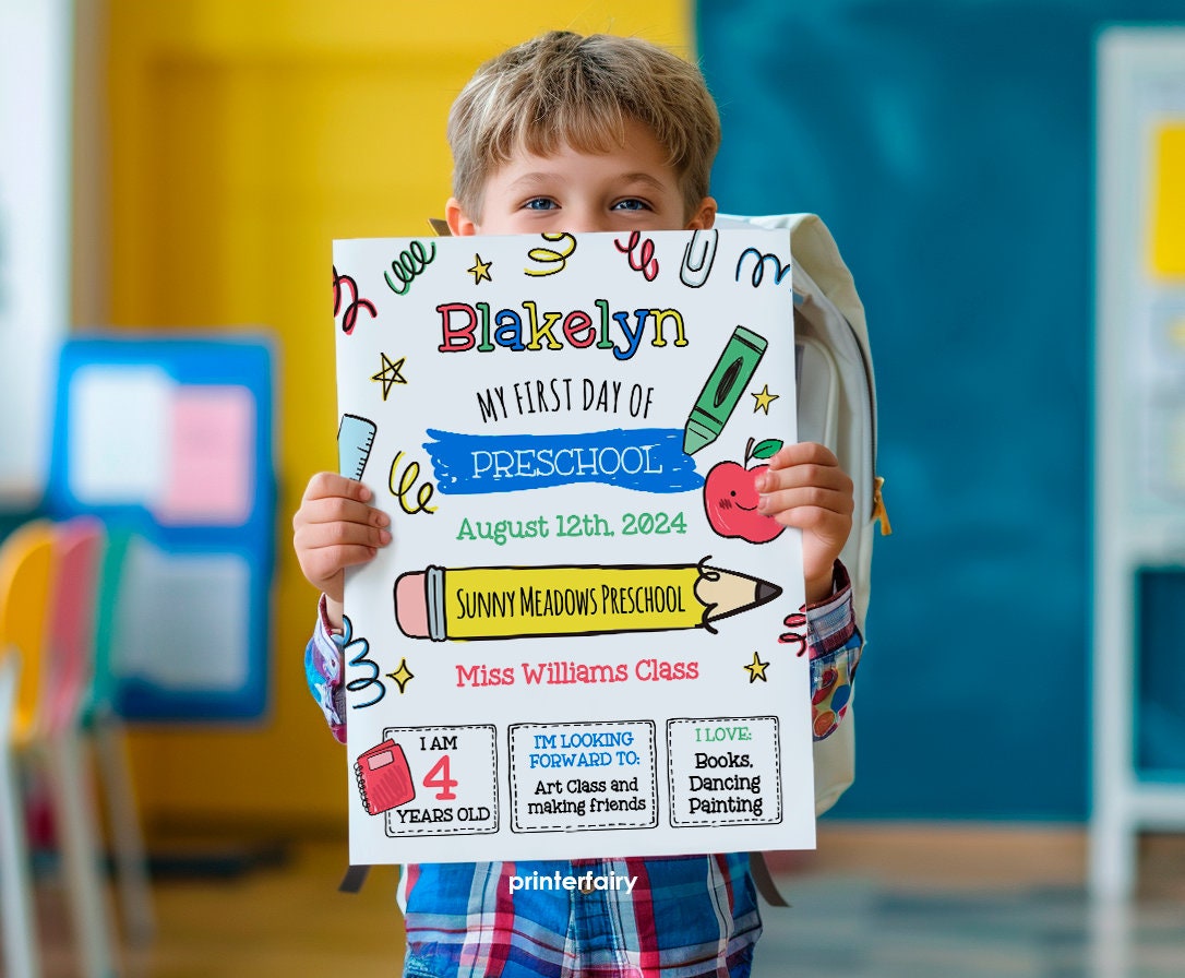Editable First Day of School Sign, Any Grade, Last Day (Instant Download)