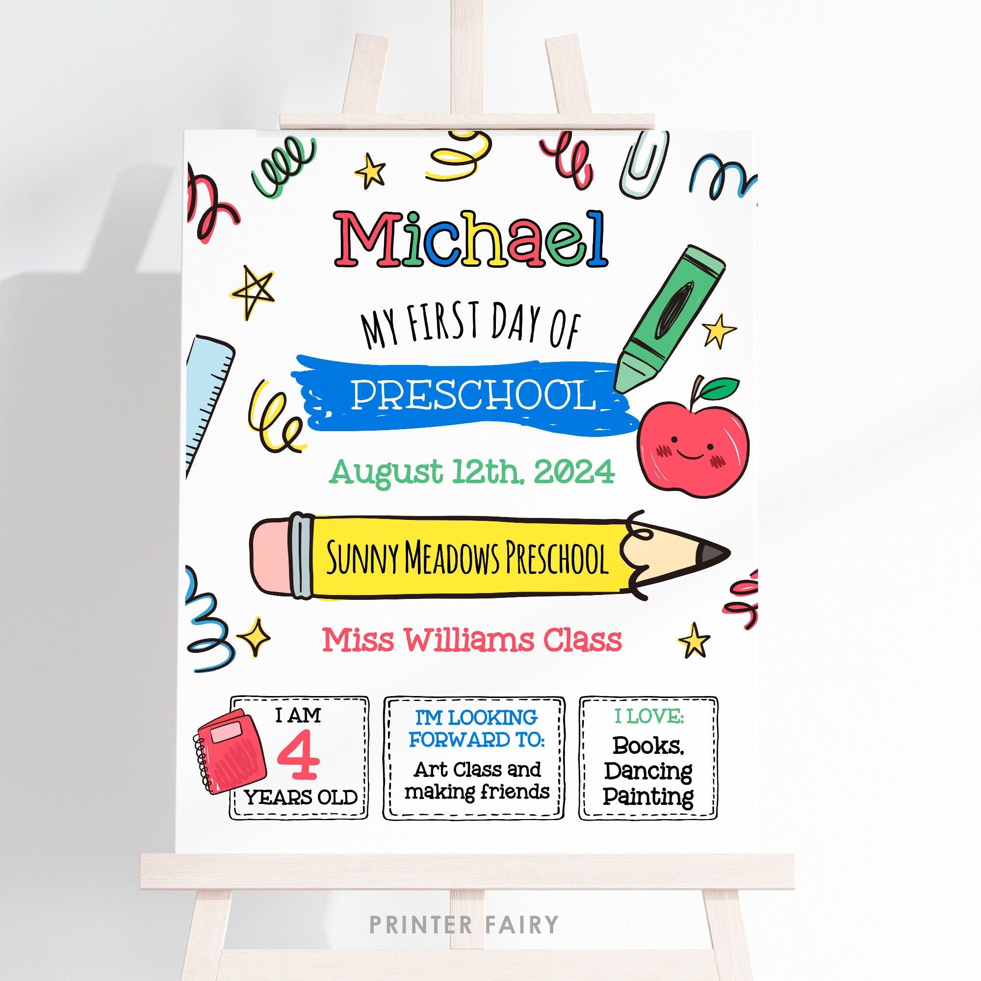 Editable First Day of School Sign, Any Grade, Last Day (Instant Download)