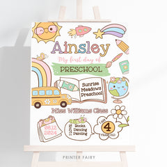 First Day of School Sign, Last Day Board, Editable Template (Instant Download)