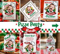 Personalized Pizza Party Bundle, Invitation, Decor (Digital Download)