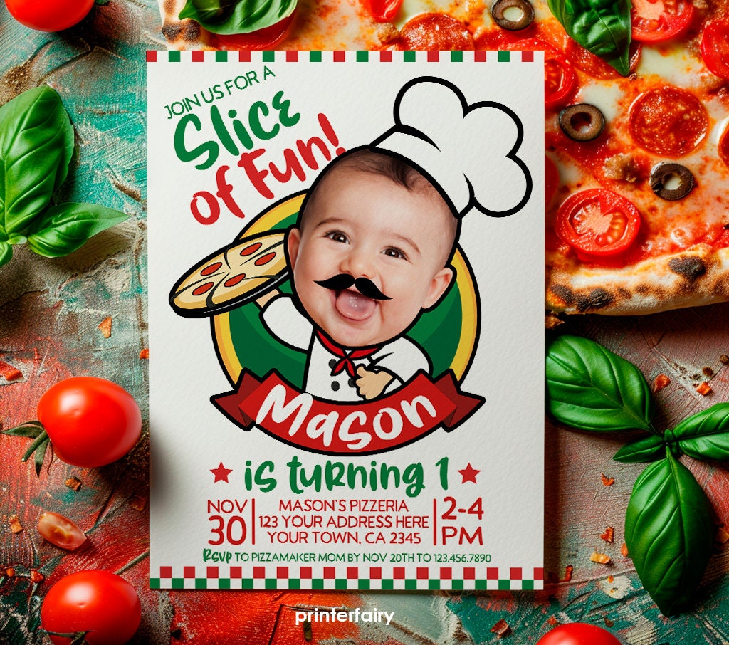 Personalized Pizza Party Bundle, Invitation, Decor (Digital Download)