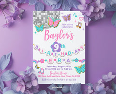 My Birthday Era Invitation Template, Music Party, Friendship Bracelet (Instant Download)