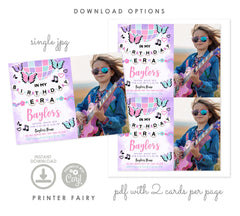 My Birthday Era Photo Invitation, Music Party, Friendship Bracelet Theme (Digital Download)