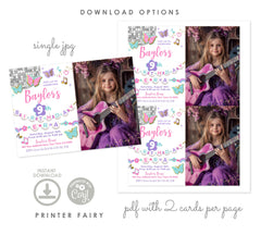 My Birthday Era Photo Invitation, Music Friendship Bracelet Party (INSTANT DOWNLOAD)