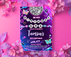 My Birthday Era Invitation, Music Party, Friendship Bracelet Theme (INSTANT DOWNLOAD)