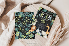 Editable Safari Birthday Invitation, Jungle Animals Party (Digital Invite)