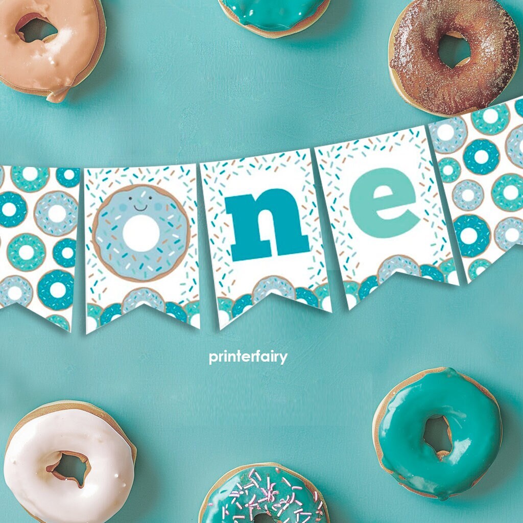Donut ONE Banner, First Birthday Decorations (Instant Download)