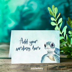 Sea Turtle Birthday Food Tents, Under The Sea Party Place Cards (Instant Download)