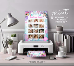 Sea Turtle Birthday Milestones Photo Board, Editable Template (Digital Download)
