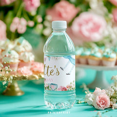 Alice in Wonderland Birthday Water Bottle Label, Editable (Digital Download)