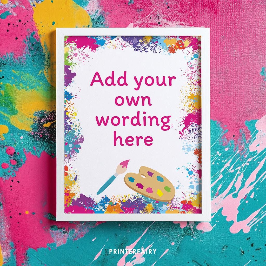 Art Party Decoration Sign, EDITABLE, Art Sign, Art Birthday Party, Paint Birthday, Art Party Decor, EDIT YOURSELF Digital, Instant Download