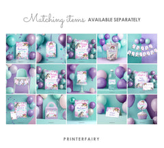 Sea Turtle Birthday Milestones Board, Editable Template (Instant Download)