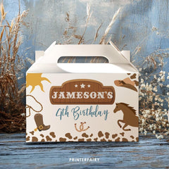 Editable Rodeo Birthday Favor Box Labels, Wild West Printable