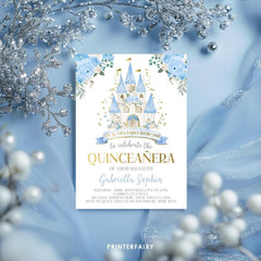 Princess Cinderella Quinceañera Invitation Template (Instant Download)