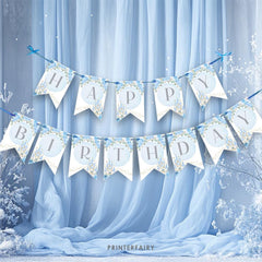 Cinderella Birthday Banner, Editable Princess Party Decor (Instant Download)