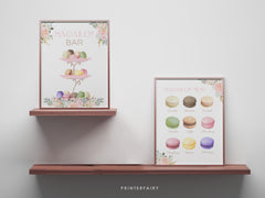 Paris Party Macaron Bar Station Editable Template Printable Sign, Instant Download