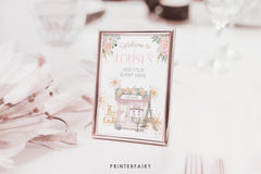Paris Brunch Welcome Sign Editable Template Patisserie Tea Party Sign, Instant Download